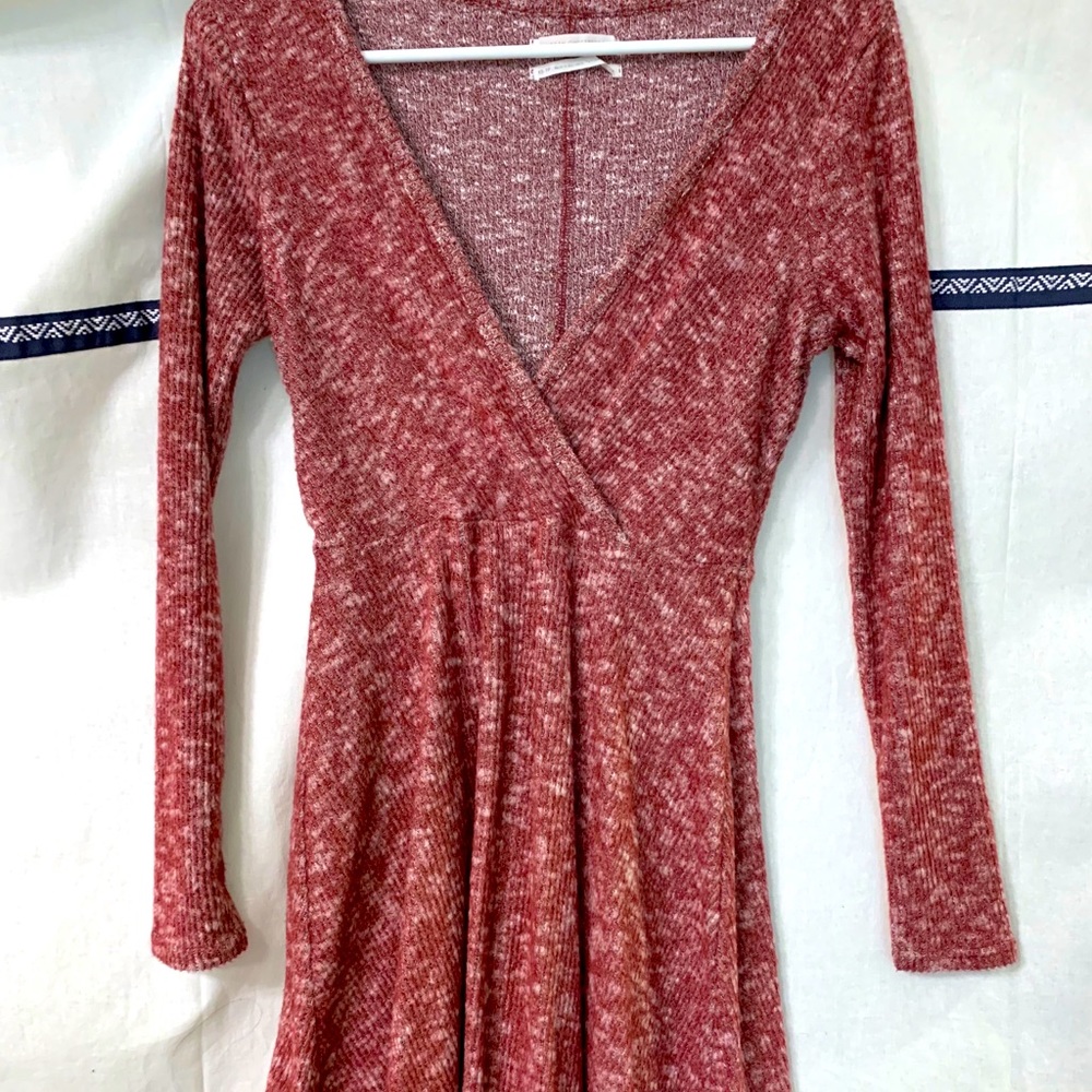 Soft fuzzy sweater dress
